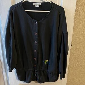 Adidas Dark Gray Button-Up Sweatshirt